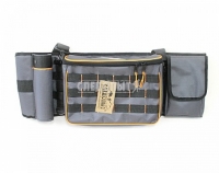Сумка рыболовная поясная СЛЕДОПЫТ Fishing Belt Bag, 74х22х10 см, цв. серый