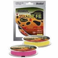 Шнур Benkei Trout PE 100m, розовый fluo #0,5 (0,117mm), 3,6kg