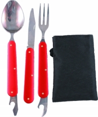 Набор складных столовых приборов СЛЕДОПЫТ, в чехле (ложка, вилка, нож)