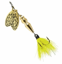Блесна Mepps BUG YELLOW MAY №1 (золото, жёлтый сердечник, мушка) 4 гр.