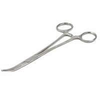 Зажим-корнцанг стальной изогнутый 18 см