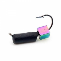 Мормышка вольфрамовая "Столбик " с кубиком хамелеон,3.0мм вес 1.0г