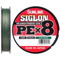 Шнур Sunline Siglon PE х8 150m #1.5/0.209mm 25lb/11.0kg темно-зеленый