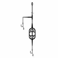 Готовый карповый монтаж с кормушкой WIDE Flat Method 60г 2 крючка CarpHunter
