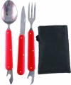 Набор складных столовых приборов СЛЕДОПЫТ, в чехле (ложка, вилка, нож)