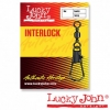Вертлюги c застежкой Lucky John BARREL AND INTERLOCK Black 014 10шт.