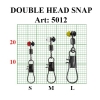 Вертлюжок с застежкой Fish Season Double head Snap №M (уп. 4 шт.)