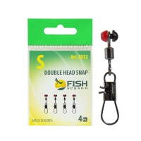 Вертлюжок с застежкой Fish Season Double head Snap №M (уп. 4 шт.)