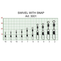 Вертлюжок с застежкой Fish Season Swivel with snap Safety №8, 5кг, (9 шт)